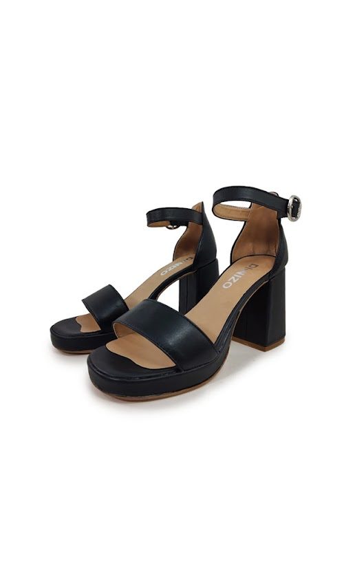920 – SANDALIA PLATAFORMA Y TACO FORRADO – NEGRO