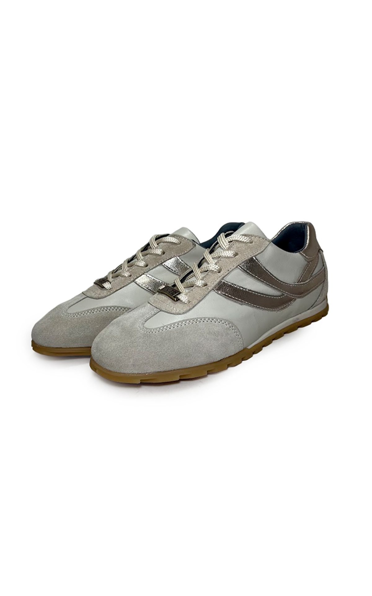 195 – ZAPATILLA BASE FLAT – CREMA Y CHAMPAGNE