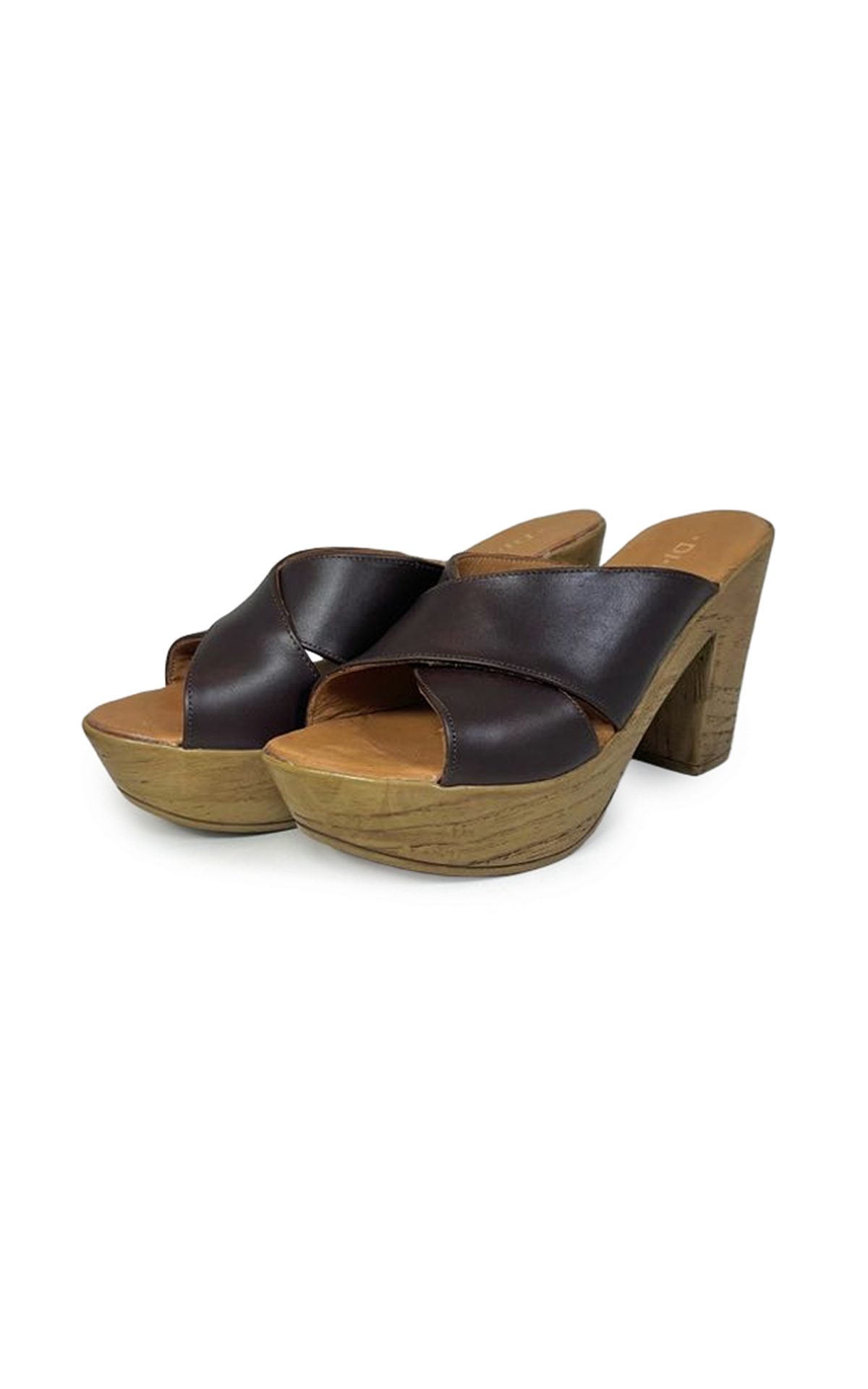 1001 –  ZUECO CRUZADO – CHOCOLATE